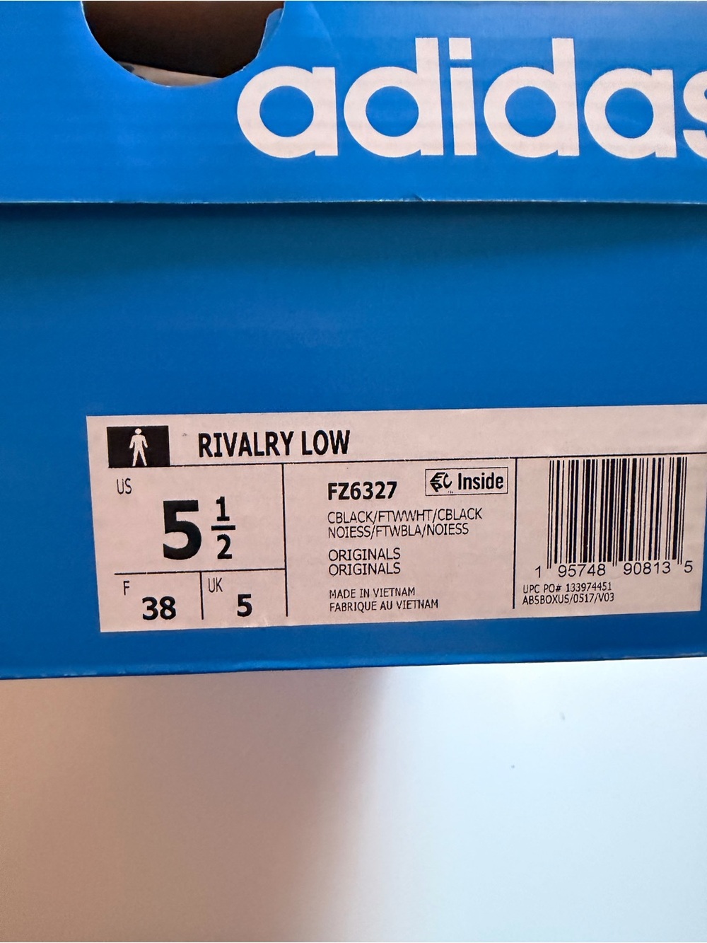 NWT Adidas Originals Rivalry Low FZ6327 Black White Men’s 5.5 - Picture 7 of 7